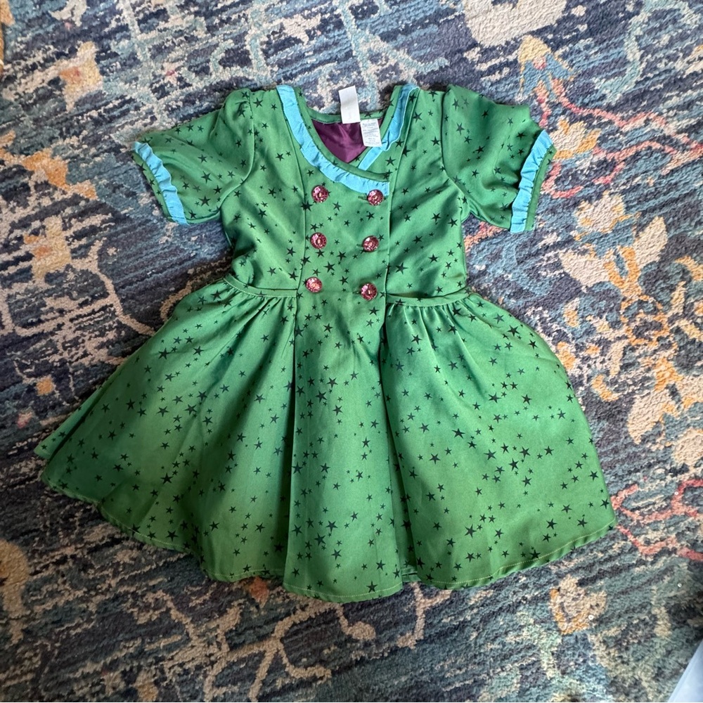 Matilda Jane Paint By Numbers Green Constellation Star Dress Sz 4